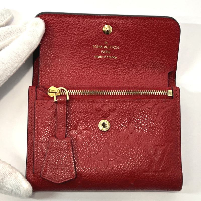 Louis Vuitton Red Empreinte Leather Curieuse Trifold Compact Wallet