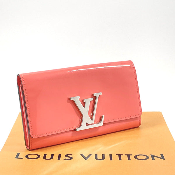 LOUIS VUITTON purse M61581 Portefeiulle Louise Patent leather pink pink Women Used