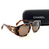 CHANEL sunglasses 01541 91235 COCO Mark Synthetic resin Brown Women Used