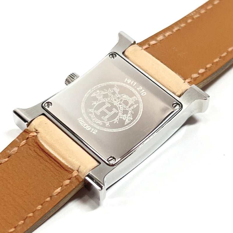 HERMES Watches HH1.210 Stainless Steel/leather Silver Silver □FCarved seal Women Used