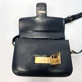 CELINE Shoulder Bag Carriage hardware vintage leather Black Women Used
