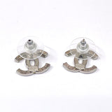 CHANEL earring COCO Mark Rhinestone metal Silver A14 V Women Used