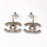 CHANEL earring COCO Mark Rhinestone metal Silver A14 V Women Used –