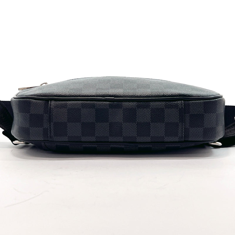Louis Vuitton N41289 Body Bag Ambler Damier Graphite Leather Black Used