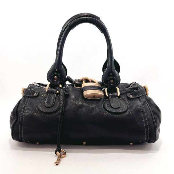 Chloe Handbag 02-10-51-5276 Paddington leather Black Women Used