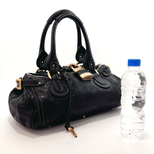 Chloe Handbag 02-10-51-5276 Paddington leather Black Women Used