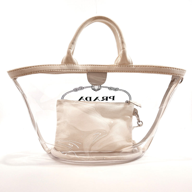 PRADA Handbag 1BG166 Plastics back Plastics/canvas white white Women Used