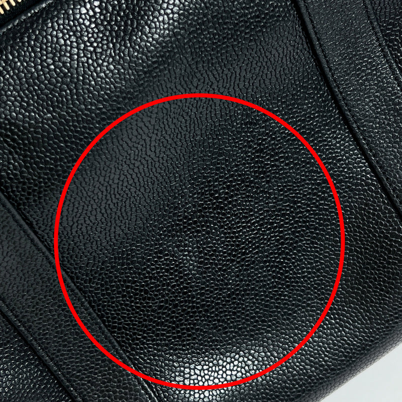 CHANEL Handbag Mini Boston back COCO Mark Matt caviar skin Black Women Used