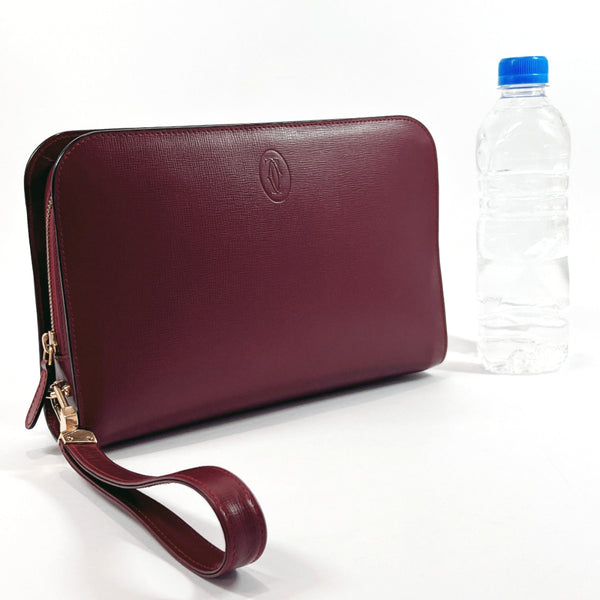 CARTIER business bag Must Line leather Bordeaux Women Used
