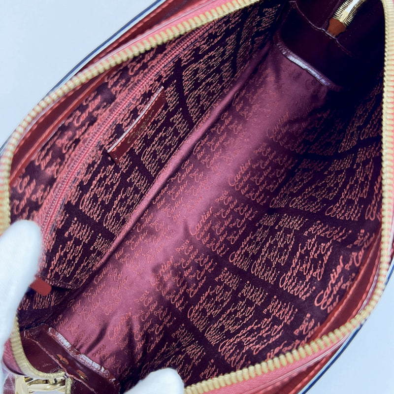 CARTIER business bag Must Line leather Bordeaux Women Used