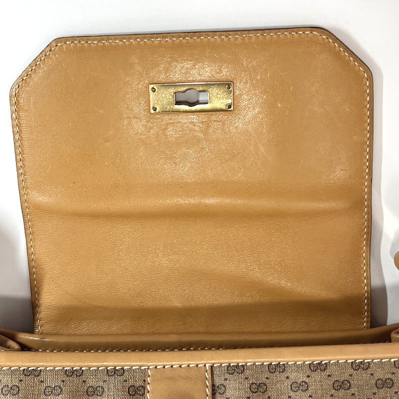 GUCCI Shoulder Bag Kelly type vintage GG Supreme Canvas beige Women Used