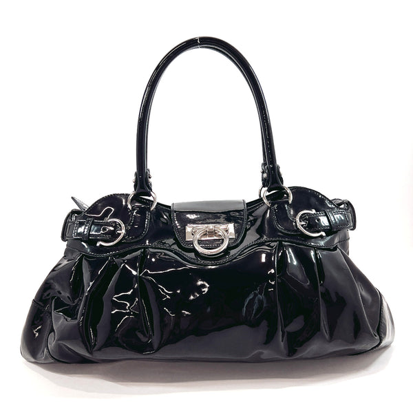 Salvatore Ferragamo Handbag AU-21/5370 Gancini Patent leather Black Women Used