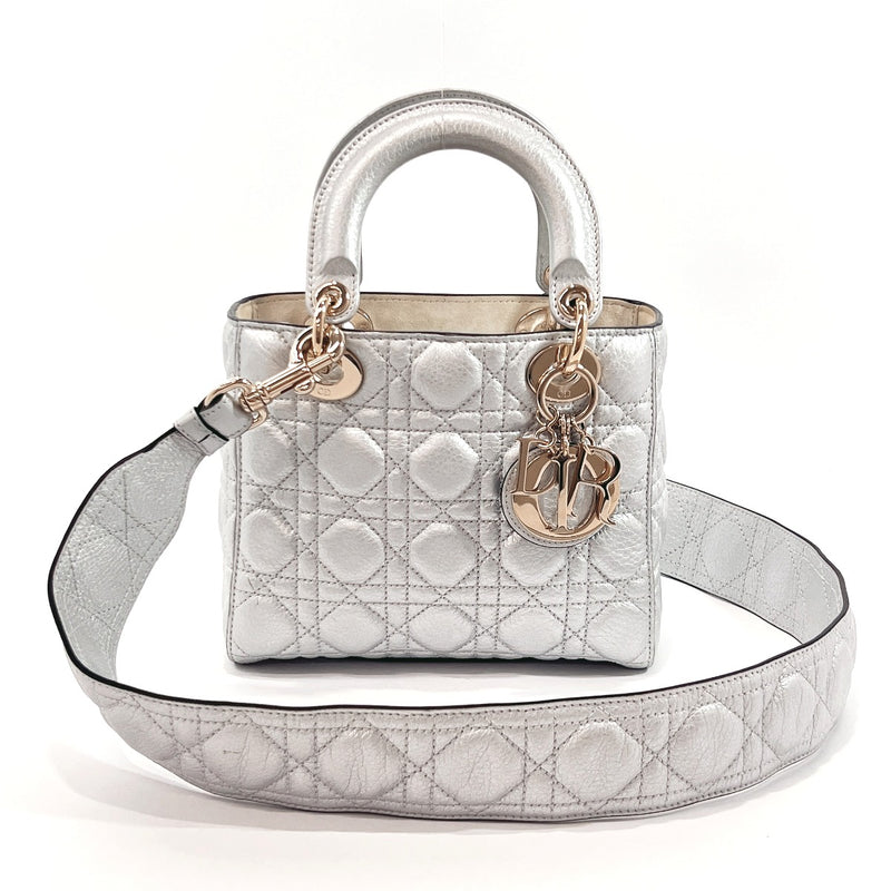 Christian Dior Handbag 29-MA-0137 Lady Dior leather Silver Women Used –