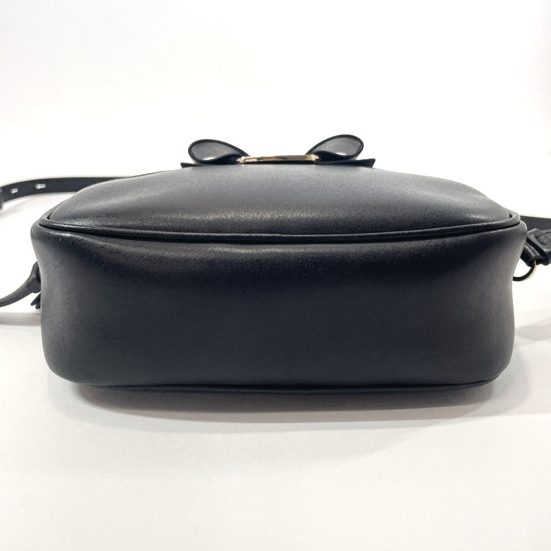 Salvatore Ferragamo Shoulder Bag AU-21/H498 Vara ribbon leather Black Women Used