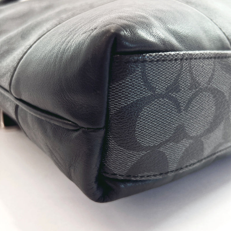 COACH Handbag F71103 Heritage foldover Signature PVC Black mens Used