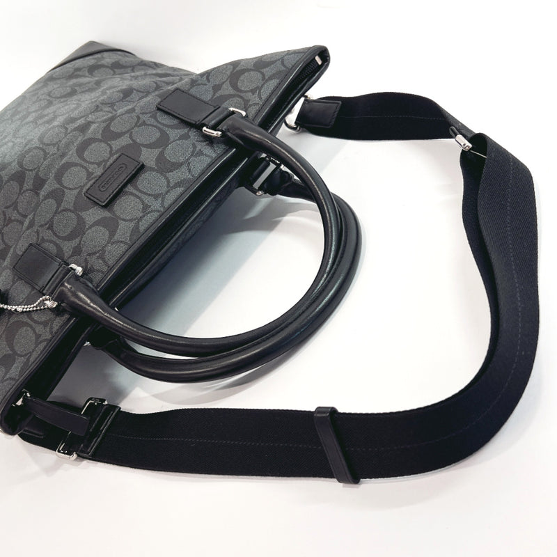 COACH Handbag F71103 Heritage foldover Signature PVC Black mens Used