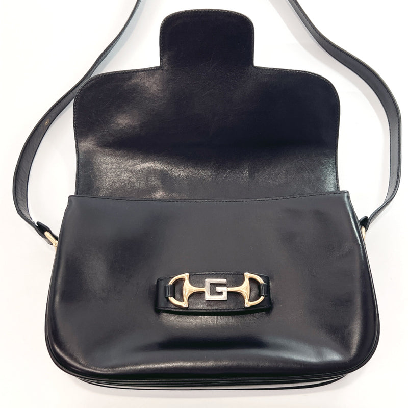 GUCCI-Horsebit-GG-Canvas-Leather-Shoulder-Bag-Black-159402 – dct-ep_vintage  luxury Store