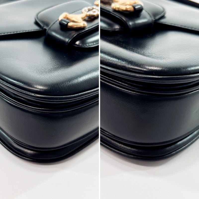 GUCCI Shoulder Bag 22・001・2064 Horsebit vintage leather Black Women Us –