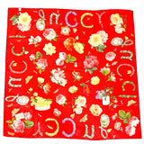 GUCCI scarf silk Red Women Used