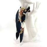 HERMES scarf Carre90 String decoration Pasementrie silk Black Black Women Used