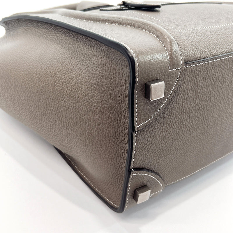 CELINE Handbag Luggage micro shopper leather gray gray Women Used