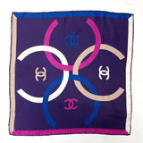 CHANEL scarf COCO Mark silk purple purple Women Used