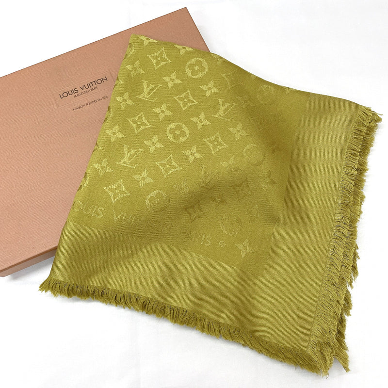 Louis Vuitton Green Silk & Wool Monogram Shawl Louis Vuitton