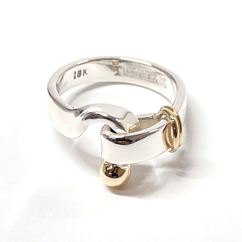 TIFFANY&Co. Ring Love knot Hook & Eye Silver925/K18 Gold #9(JP Size) Silver Silver Women Used