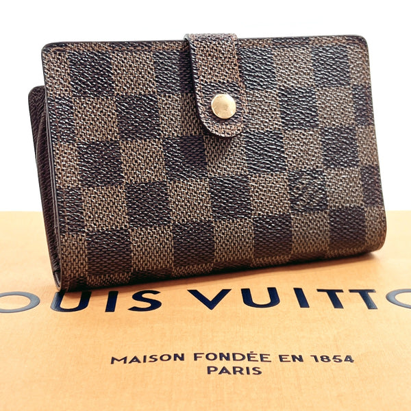 LOUIS VUITTON wallet N61664 Portefeiulle Vienova purse with a clasp Damier canvas Brown Women Used