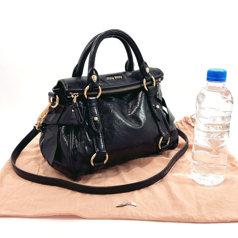 Miu Miu Handbag 2way leather Black Women Used