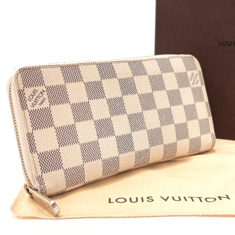 LOUIS VUITTON purse N41660 Zippy wallet Damier Azur Canvas white 