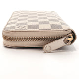 LOUIS VUITTON purse N41660 Zippy wallet Damier Azur Canvas white Women Used