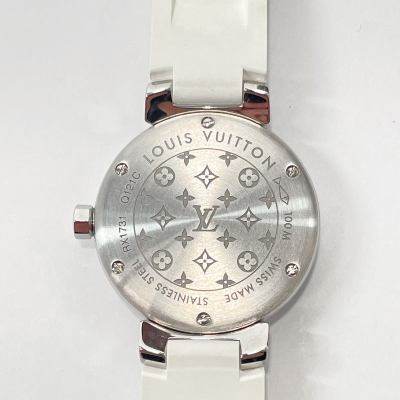 LOUIS VUITTON Watches Q121C/RX1731 Tambour Stainless Steel/rubber Silver Silver Women Used