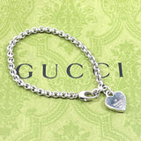 GUCCI bracelet heart Silver925 Silver Women Used