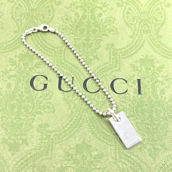 GUCCI bracelet with logo Silver925 Silver unisex Used