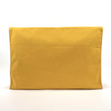 HERMES Pouch Y shirt case 2 piece set canvas yellow unisex Used
