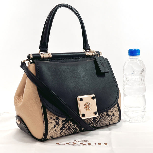 COACH Handbag 54078 Drifter top handle satchel leather Black Black Women Used