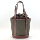 HUNTING WORLD Handbag canvas/leather khaki khaki Women Used