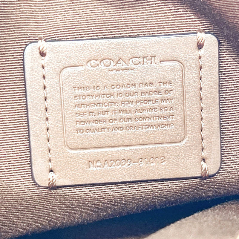 COACH Shoulder Bag 91013 Signature PVC Brown Women Used