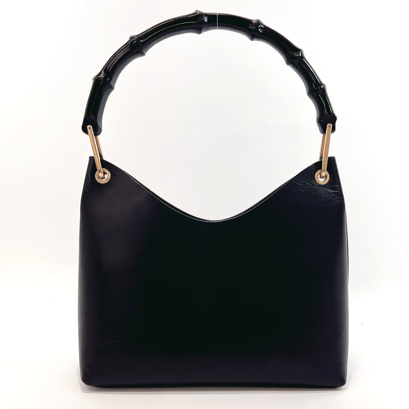 GUCCI Handbag 001・2058・1883・0 Bamboo leather/Bamboo Black Women Used –