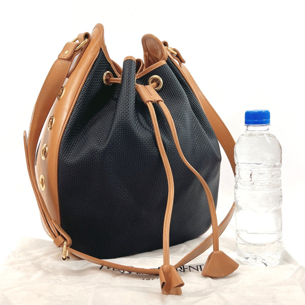 YVES SAINT LAURENT Shoulder Bag drawstringShoulder PVC/leather Black Black Women Used