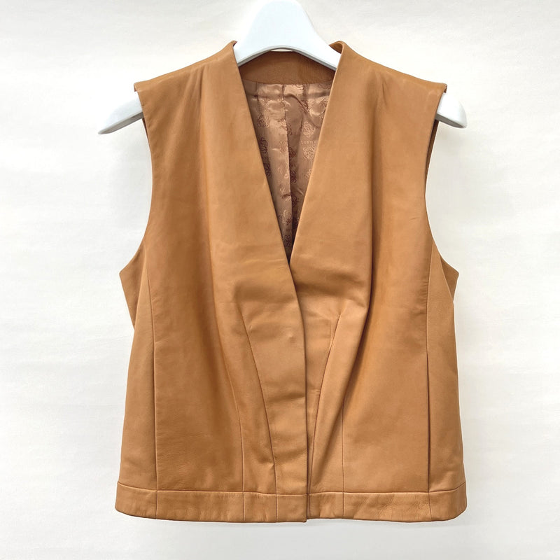 LOEWE Best Gilet vest leather Camel Women Used – JP-BRANDS.com