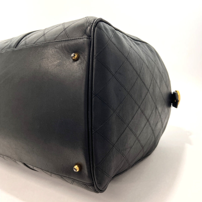 CHANEL Boston bag Bicolole leather Black Women Used