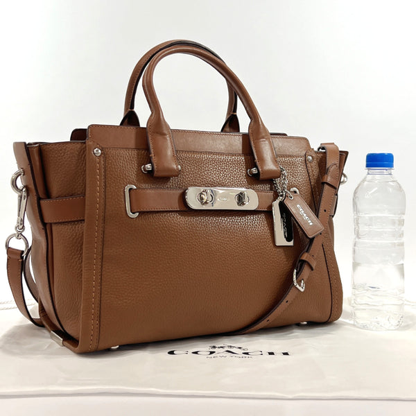 COACH Handbag 34408 2way Swagger carryall leather Brown Women Used