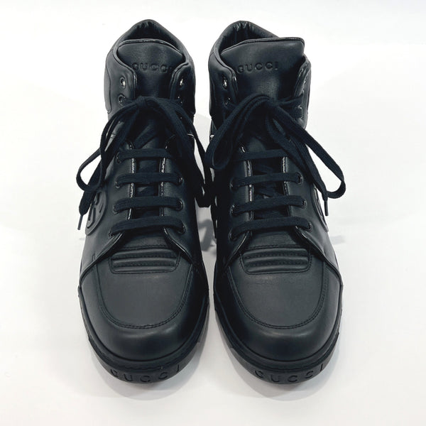 GUCCI sneakers 363731 Interlocking G leather Black mens Used