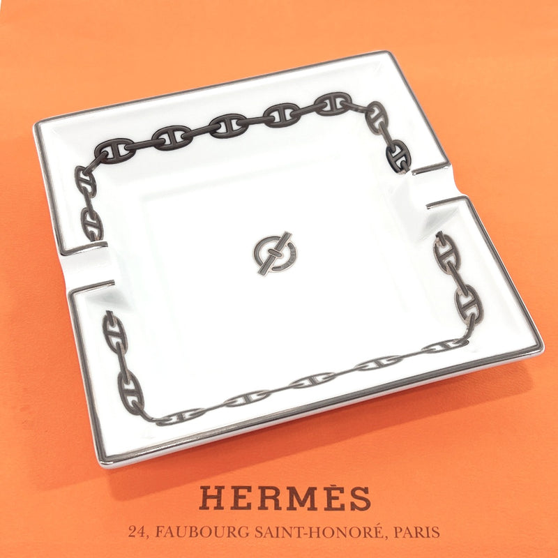 HERMES Other accessories ashtray ChÃ©ne Dunkel Pottery white white unisex Used