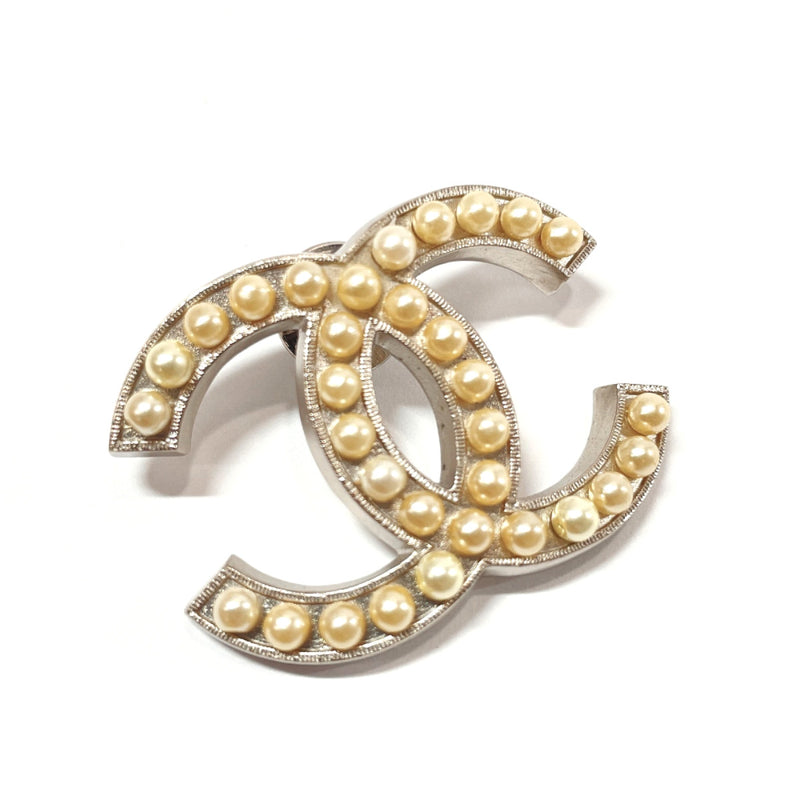Chanel Chain Coco Mark Brooch Gold GP W 7.0 x H 5.3 cm Women's Jewelry