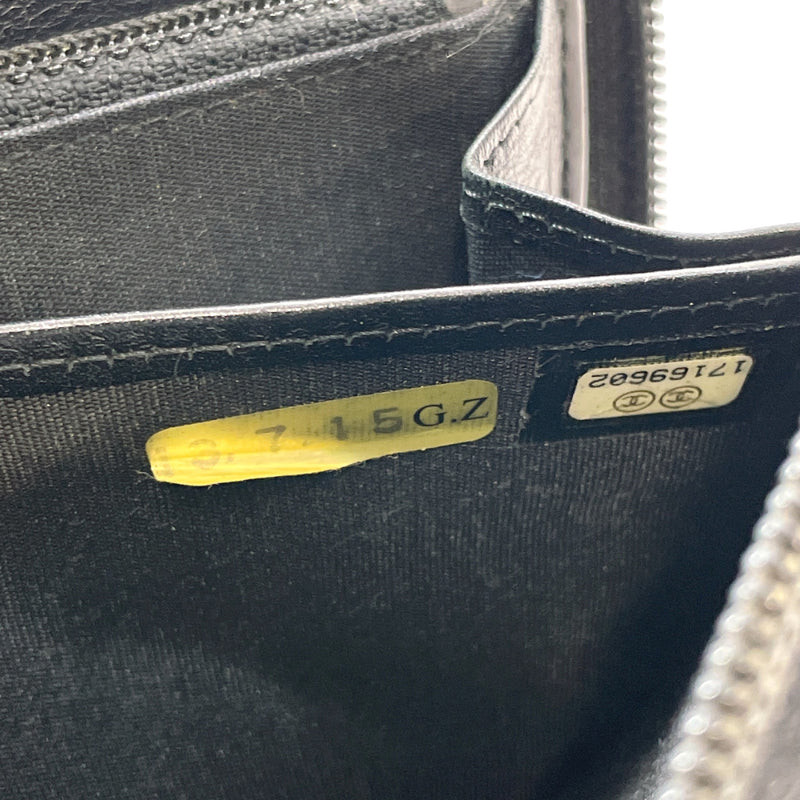 CHANEL purse Zip Around COCO Mark Matt caviar skin Black Women Used