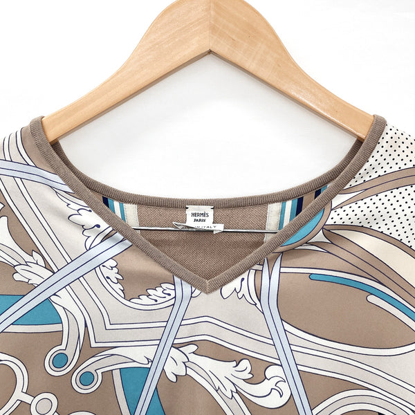 HERMES blouse silk/cotton Brown Women Used