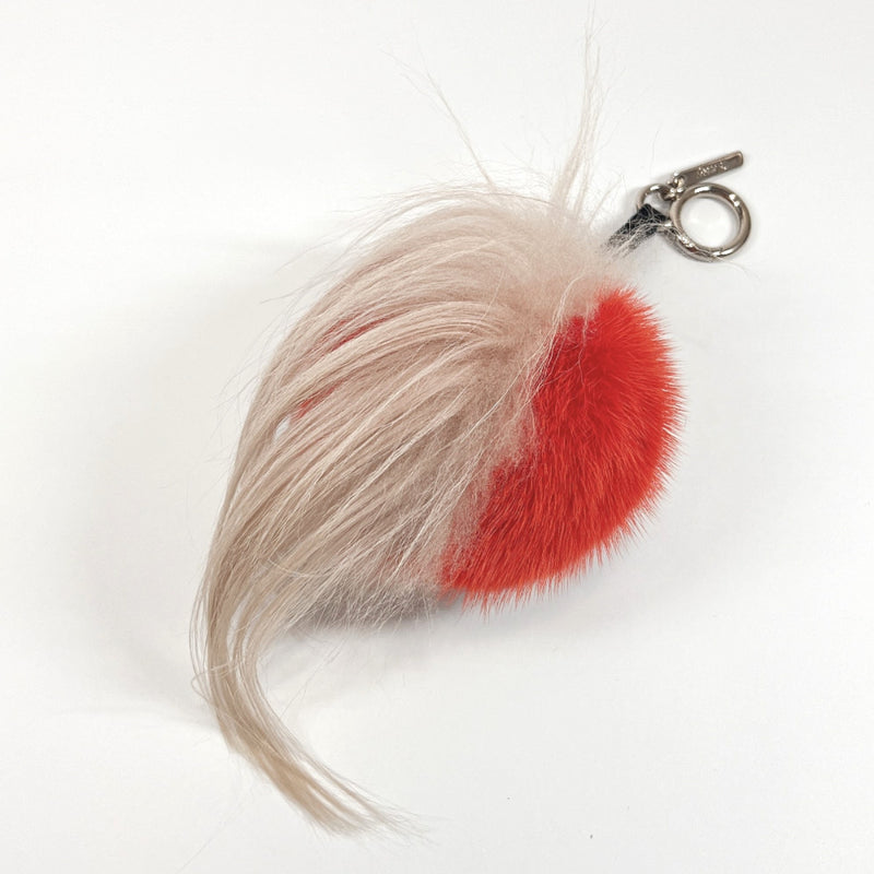 FENDI charm Monster back charm Rabbit fur Red Red unisex Used